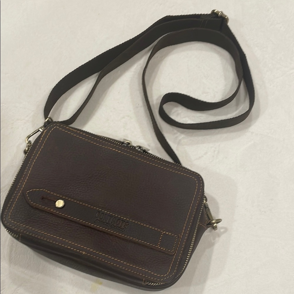 Brown Leather Crossbody Camera Bag